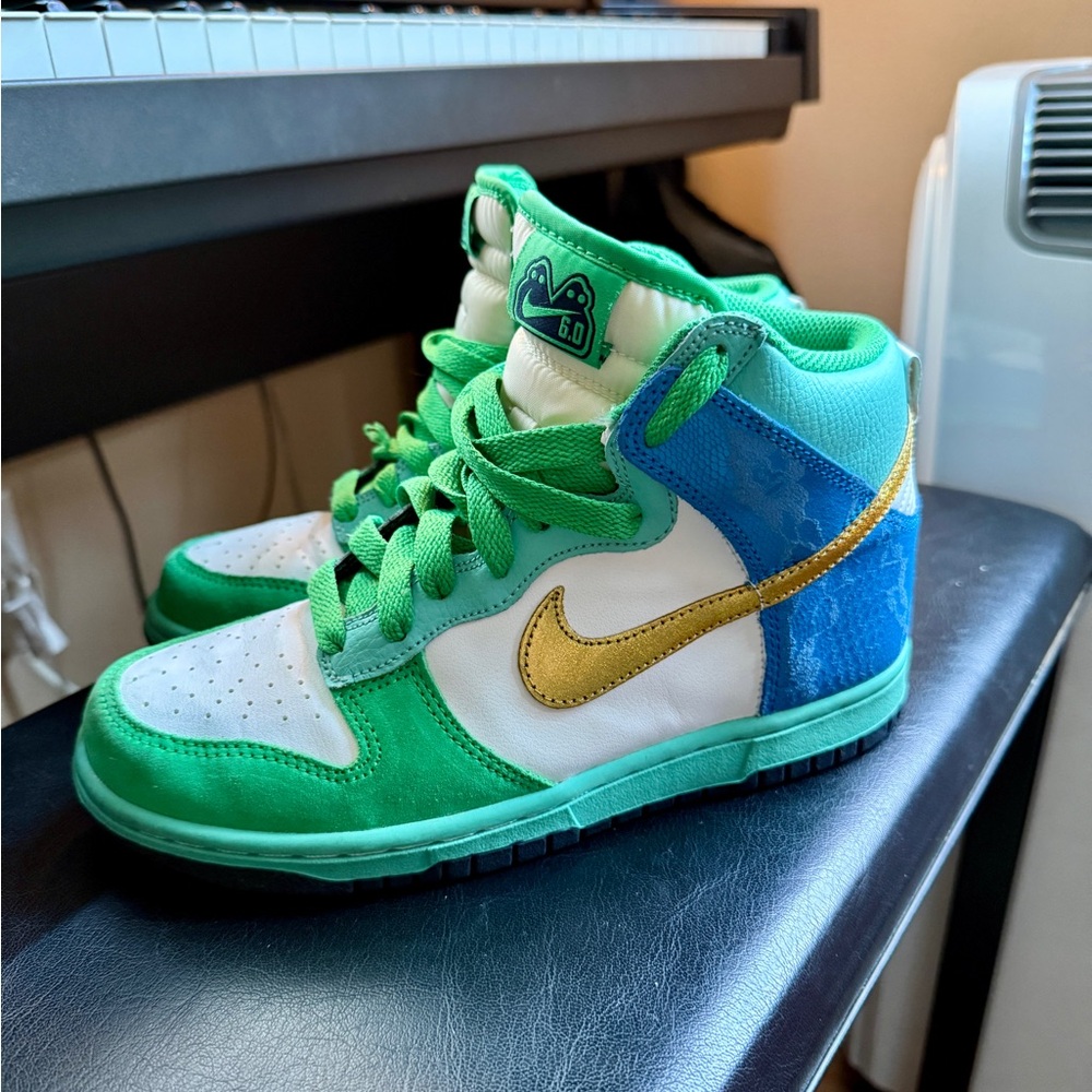 Nike Dunk 6.0 High White Gold Italy Blue